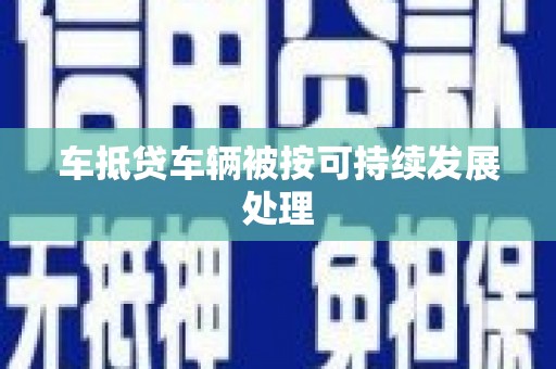 双塔车抵贷车辆被按可持续发展处理